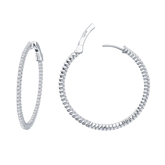 Simulated Diamond Hoop Earrings