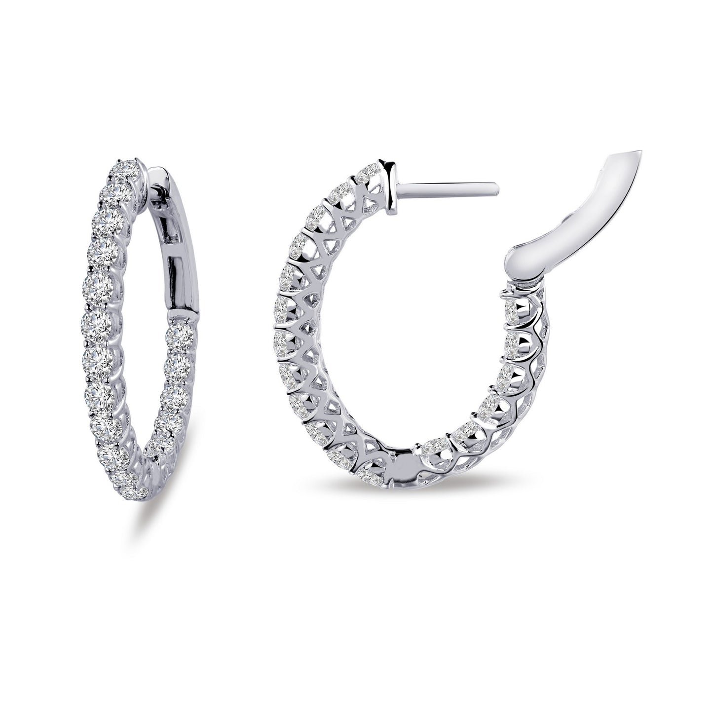 Oval Shaped Inside out Hoop Earrings