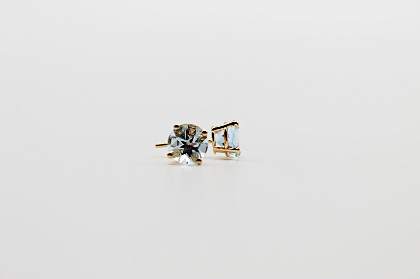 14K Yellow Gold Aquamarine Earrings