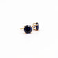 14K Yellow Gold  Created Sapphire Earrings