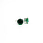 14K White Gold  Created Emerald Earrings