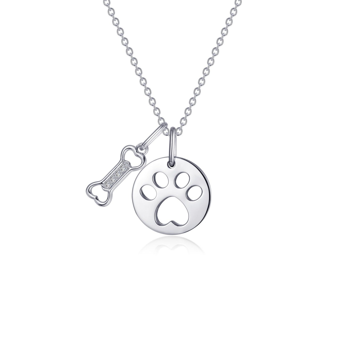 Paw Print Dog Bone Necklace