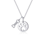 Paw Print Dog Bone Necklace