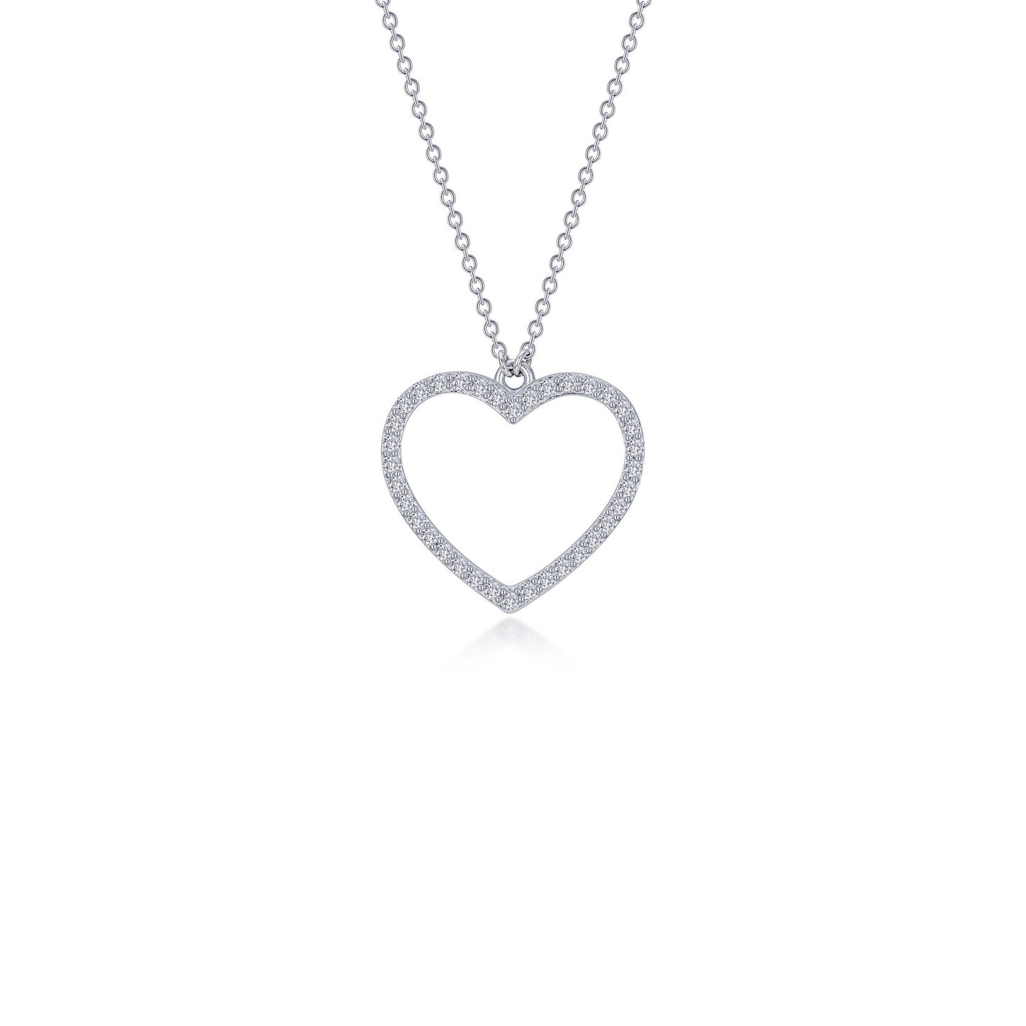 0.79 CTW Pave Open Heart Neckl