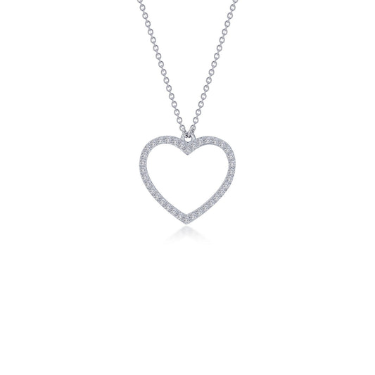 0.79 CTW Pave Open Heart Neckl