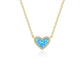 Simulated Opal Heart Halo Necklace