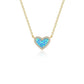 Simulated Opal Heart Halo Necklace