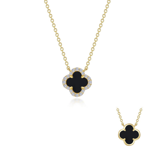 Onyx Halo Necklace