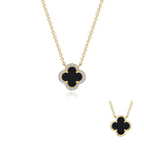 Onyx Halo Necklace
