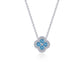 Blue Topaz Halo Necklace
