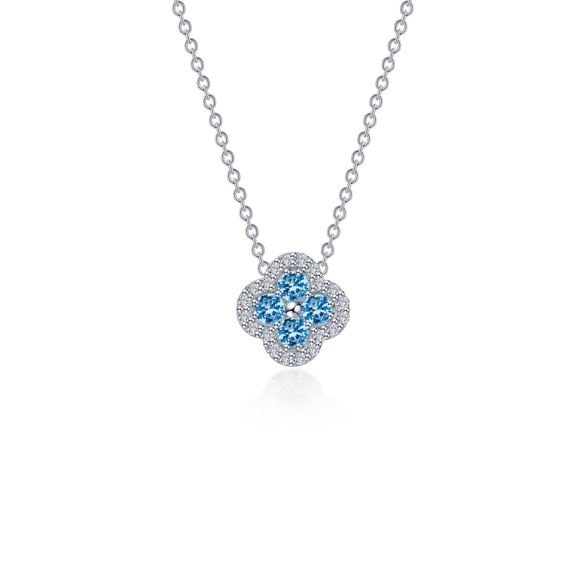 Blue Topaz Halo Necklace