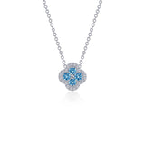 Blue Topaz Halo Necklace