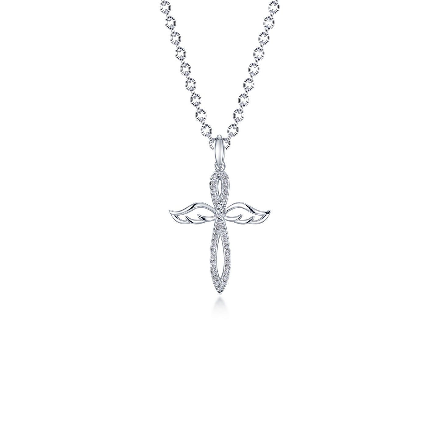 0.74 CTW Angel Wings Cross Nec