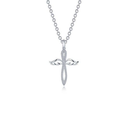 0.74 CTW Angel Wings Cross Nec