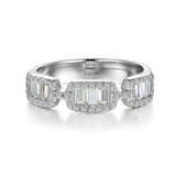Baguette Halo Half Eternity Ba