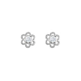 S/S WHITE TOPAZ FLOWER    EARR