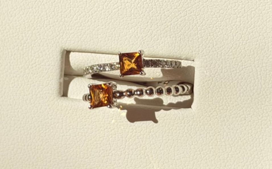 14kw Citrine & Diamond Bypass Ring