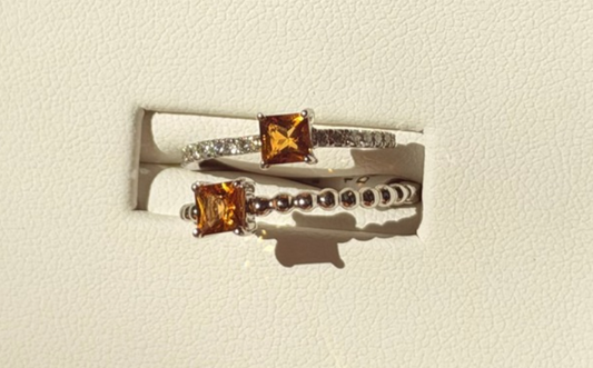 14kw Citrine & Diamond Bypass Ring