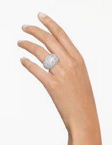 Swarovski Luna Cocktail Ring - Rhodium Plated - Size 58