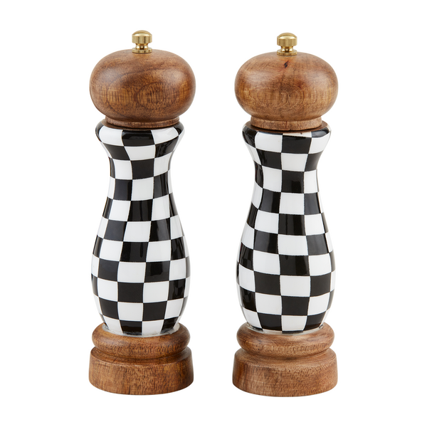 Mud Pie Checked Salt and Pepper Grinders