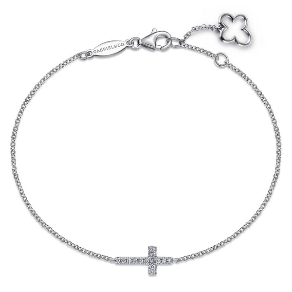 Horizontal Diamond Cross Bracelet