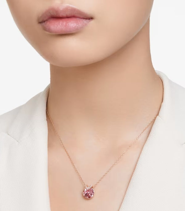 Swarovski Bella Pendant with Pink Stone - Rose Gold Plated