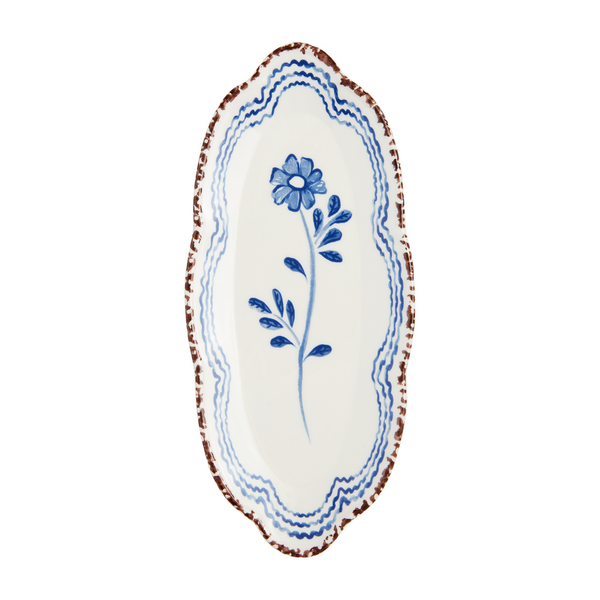 Mud Pie Blue Floral Plate