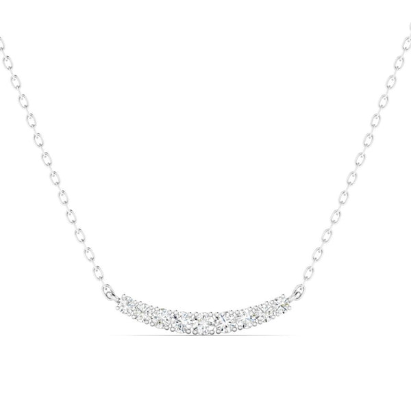 14K Grauated Lab Grown Diamond Bar Necklace