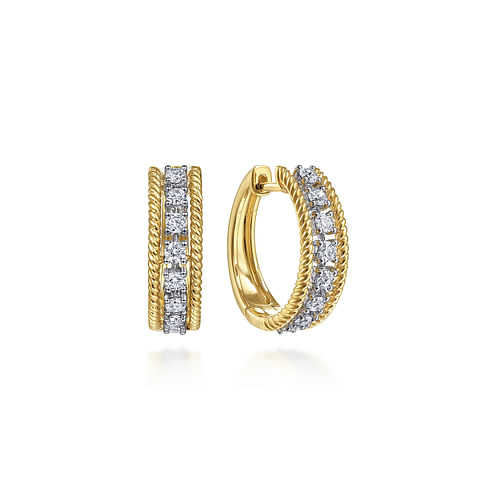 15mm Diamond Huggie Earrings