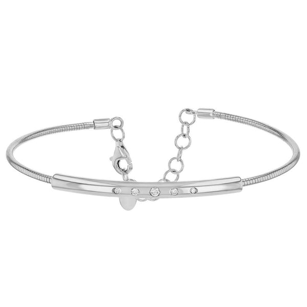 Spring Bracelet with Flush Diamond Bar