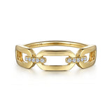 Ladies Diamond Link Chain Ring