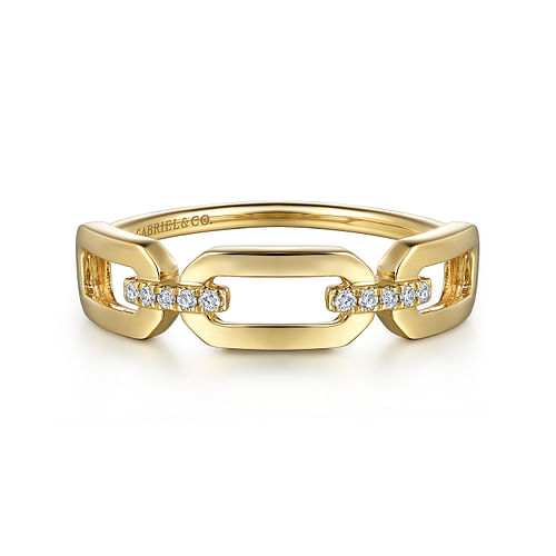 Ladies Diamond Link Chain Ring