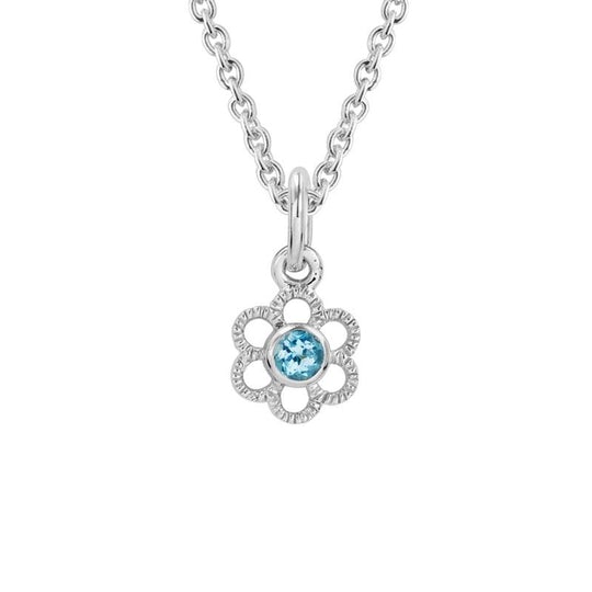 Blue Topaz Flower Necklace