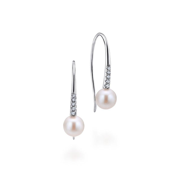 Diamond & Pearl Drop Earrings