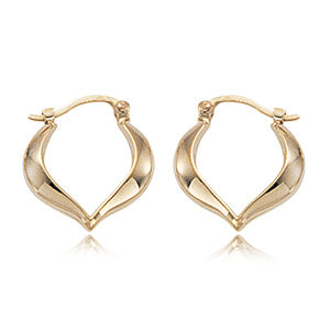 14K Gold Heart Hoop Earrings
