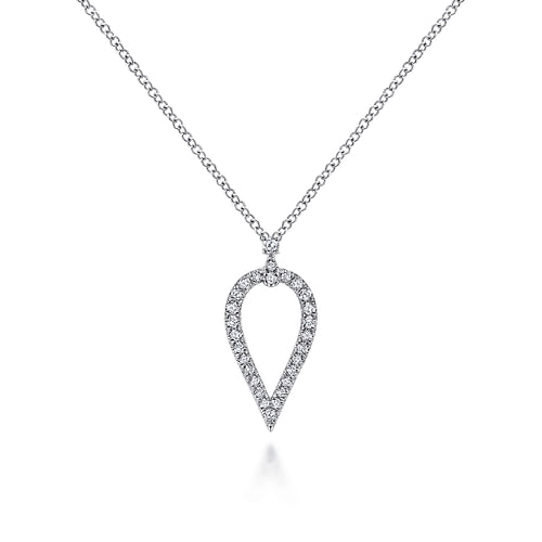 Inverted Diamond Teardrop Pendant Necklace