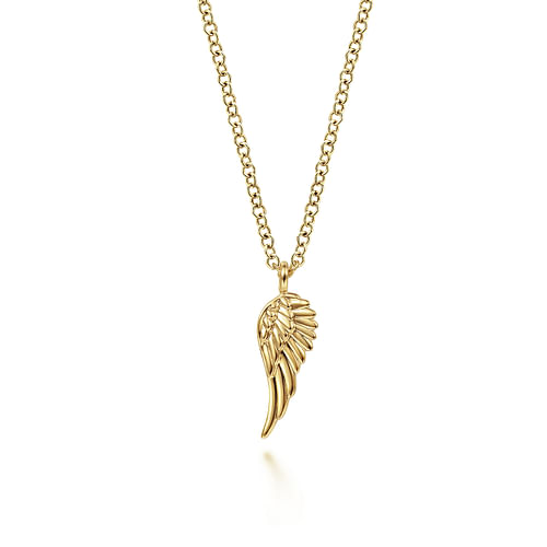 Gold Angel Wings Pendant Necklace
