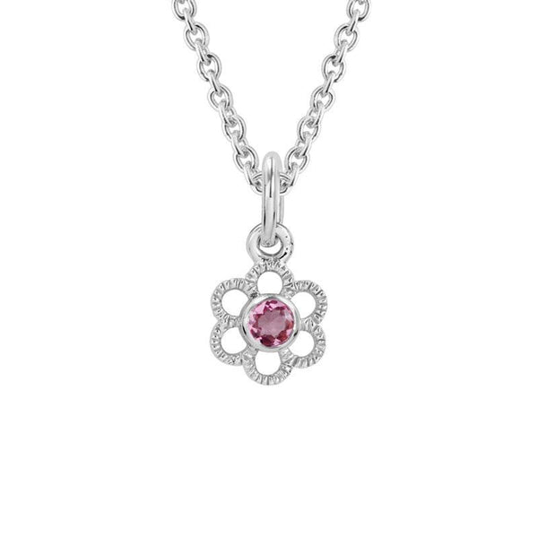 Pink Tourmaline Flower Necklace