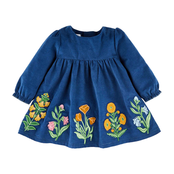 Mud Pie Fall Floral Embroidered Dress
