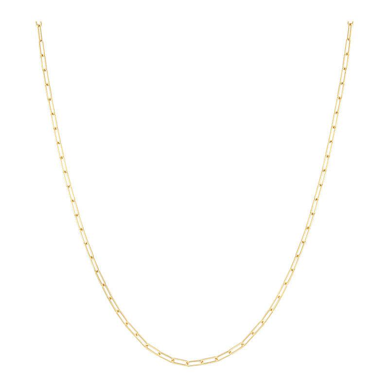 14K Paperclip Link Necklace 18"