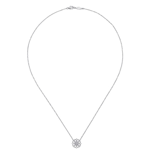 Round Filigree White Sapphire Necklace
