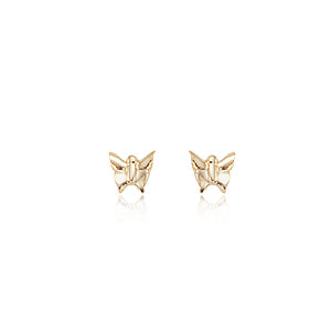 14K Gold Butterfly Stud Earrings