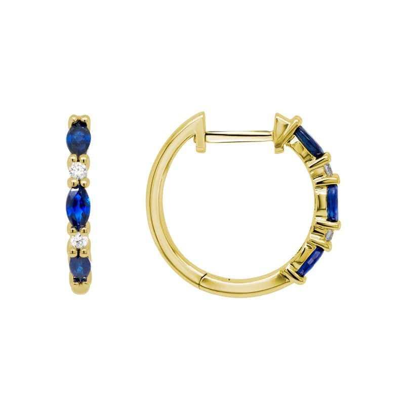 Sapphire & Diamond Huggie Earrings