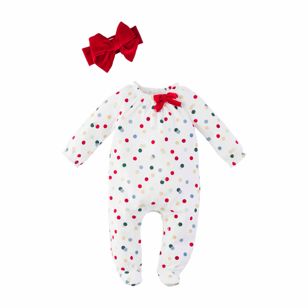 Mud Pie Polka Dot Baby Sleeper Set