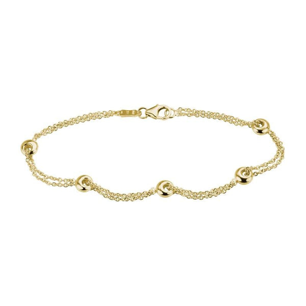 14K Station Cable Chain Bracelet