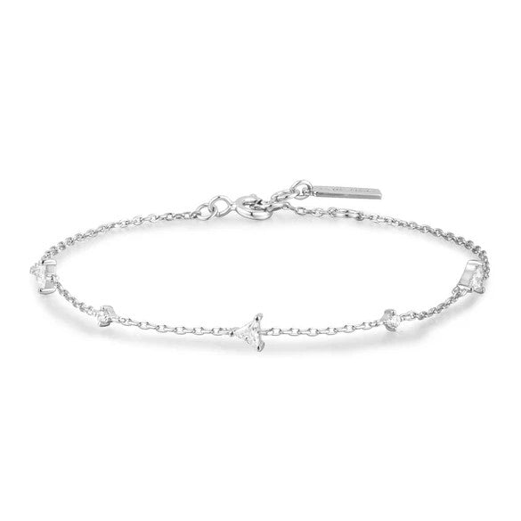 Silver Triangular Cubic Zirconia Bracelet