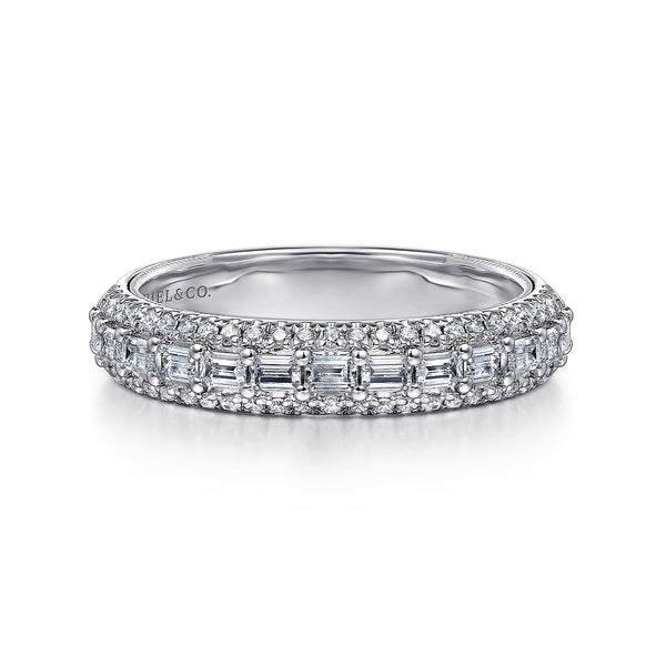 14K Baguette & Round Diamond Anniversary Band