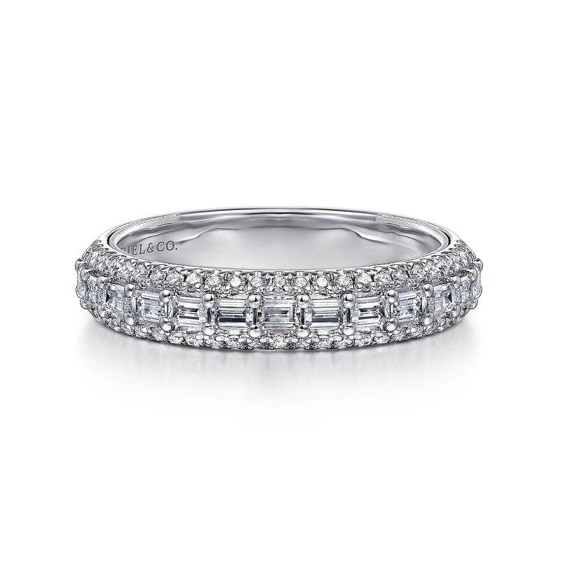 14K Baguette & Round Diamond Anniversary Band