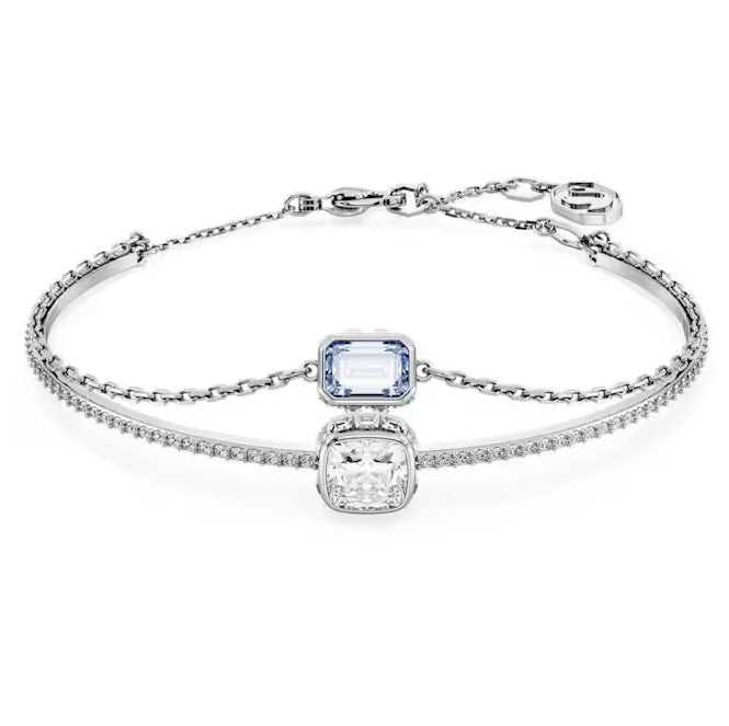 Swarovski Stilla Double Strand Bracelet with Blue & Clear Stones