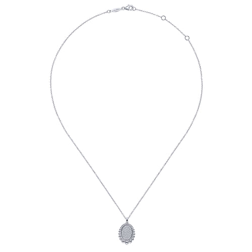 White Sapphire Pavé Pendant Necklace